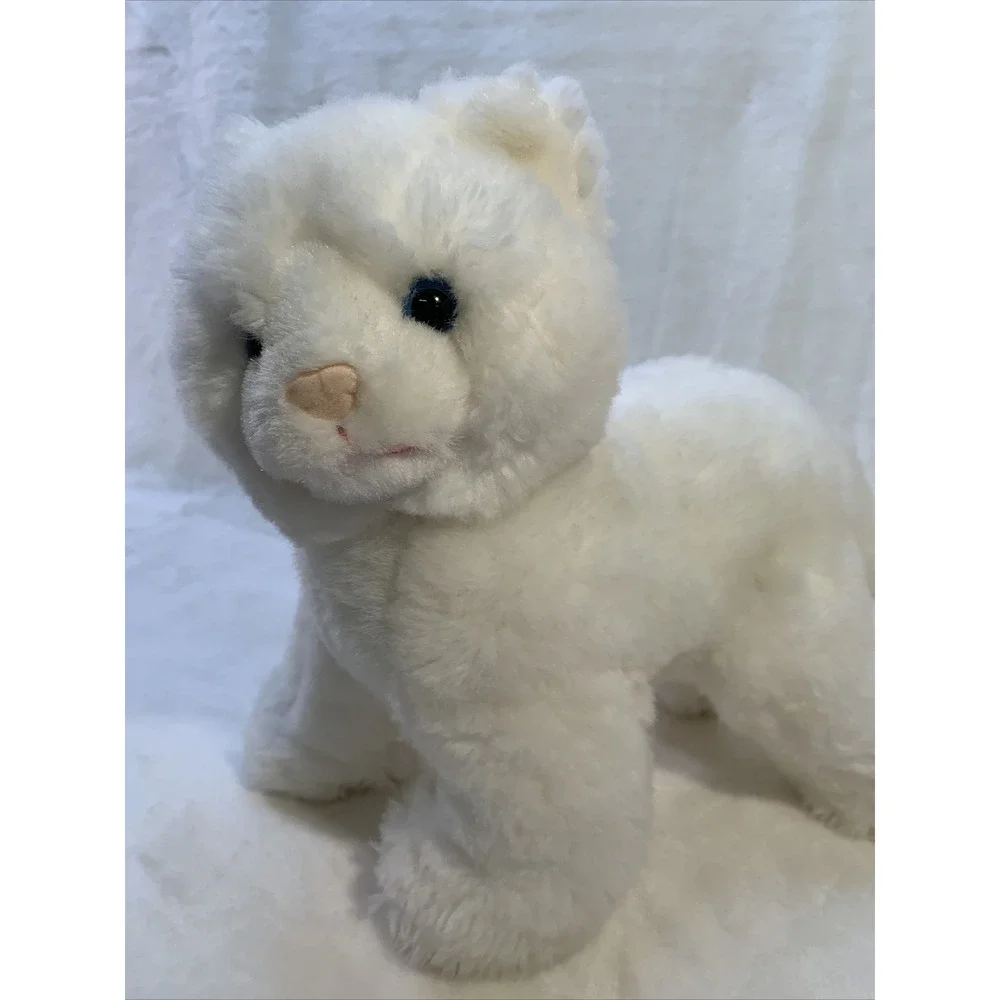 2000 Toys R Us Animal Alley White Kitty‎ CAT Plush Stuffed Kitten Blue Eyes EUC